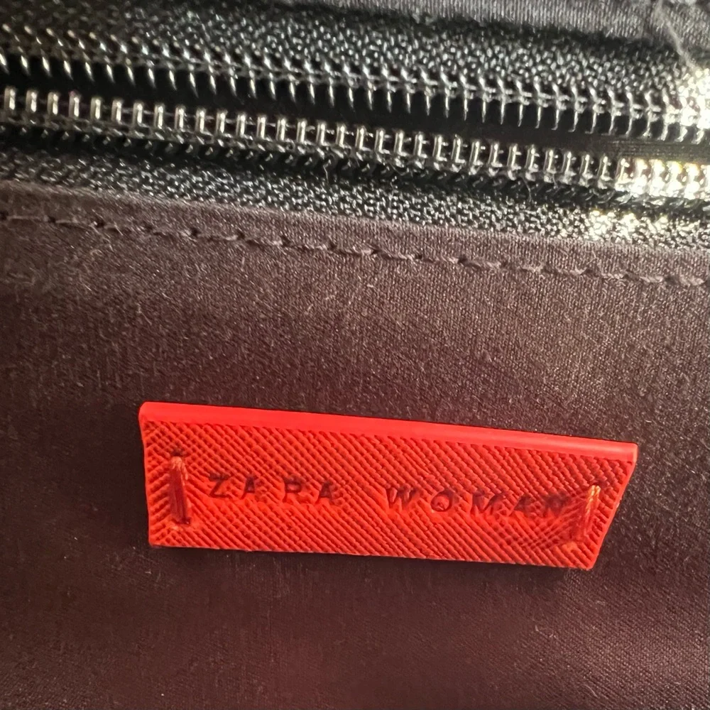 Zara Orange Monochrome City Satchel Bag